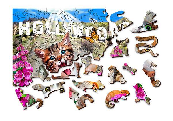 Drewniane Puzzle z figurkami – Kotki w Hollywood rozm. M, 200 elementów