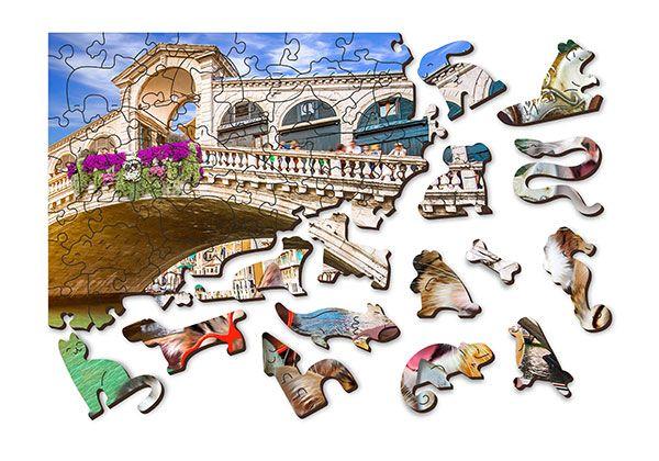 Drewniane Puzzle z figurkami – Kotki w Wenecji rozm. M, 200 elementów