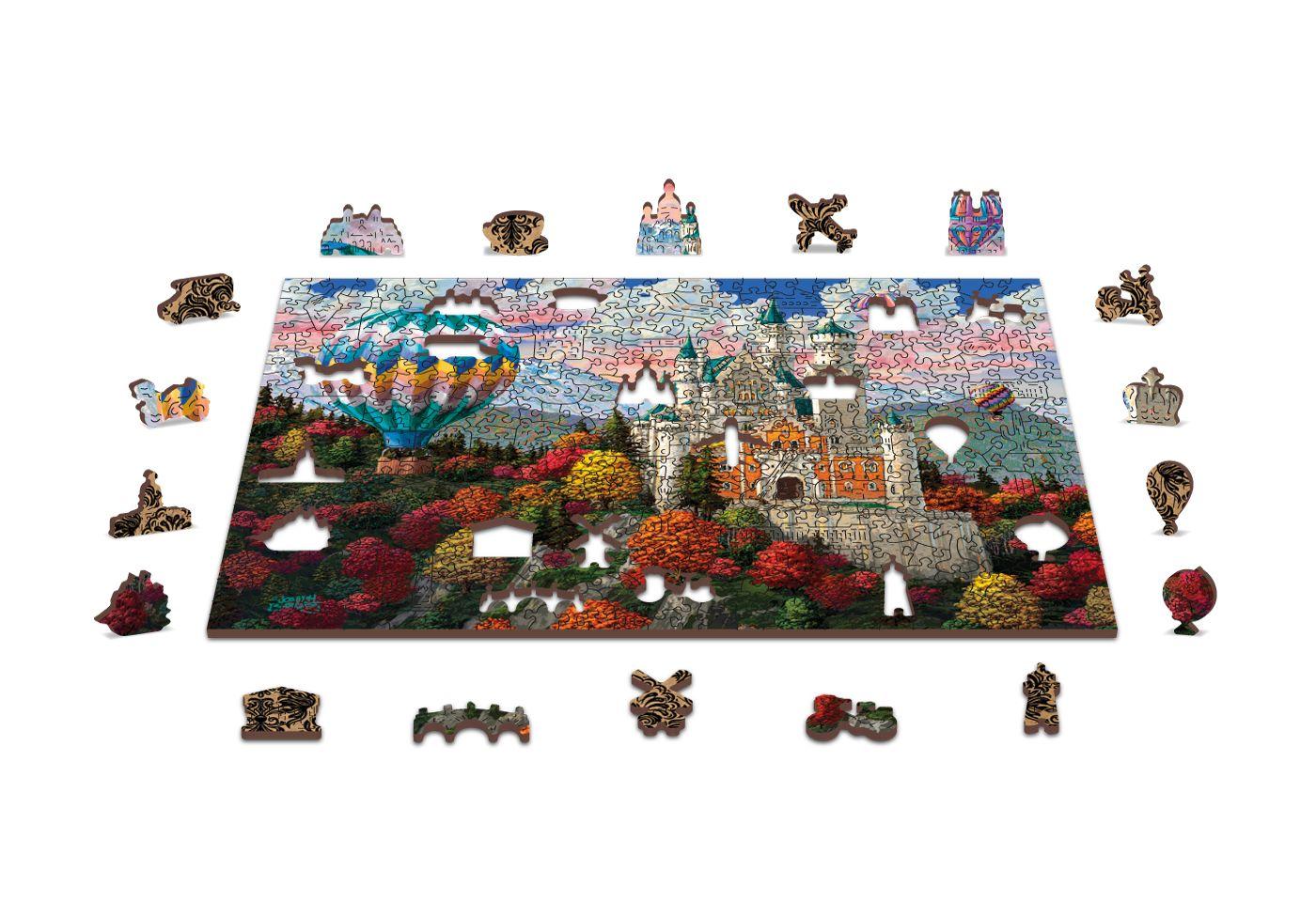 Drewniane Puzzle z figurkami - Zamek Neuschwanstein, 750 elementów