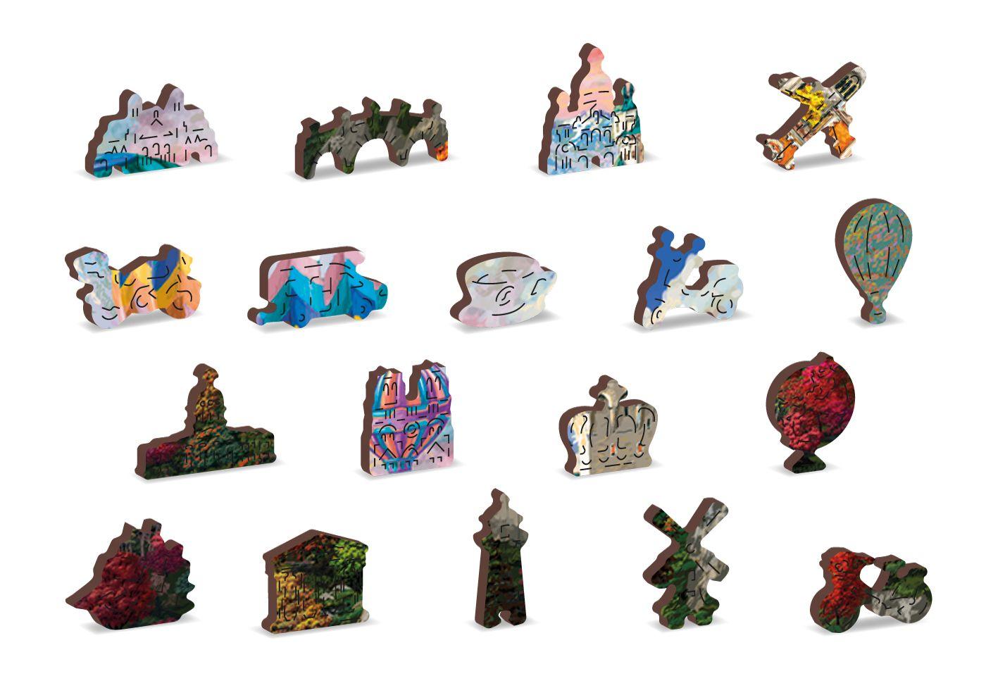 Drewniane Puzzle z figurkami - Zamek Neuschwanstein, 750 elementów