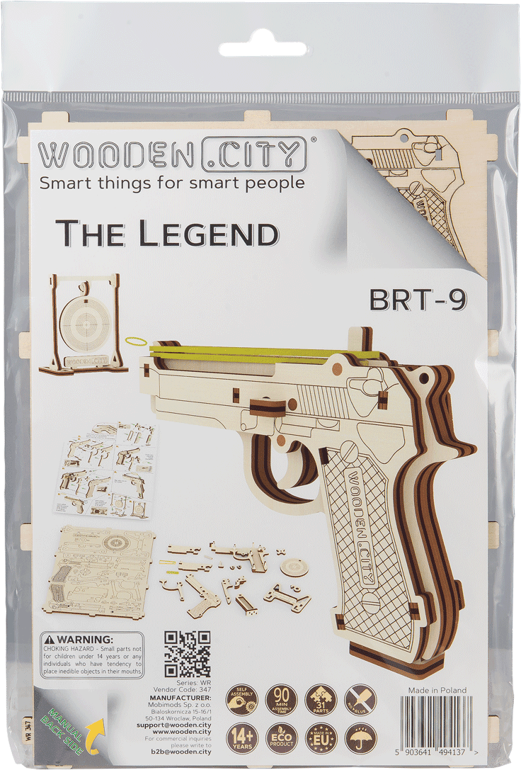 Wooden 3D Puzzle - Pistol The Legend BRT-9