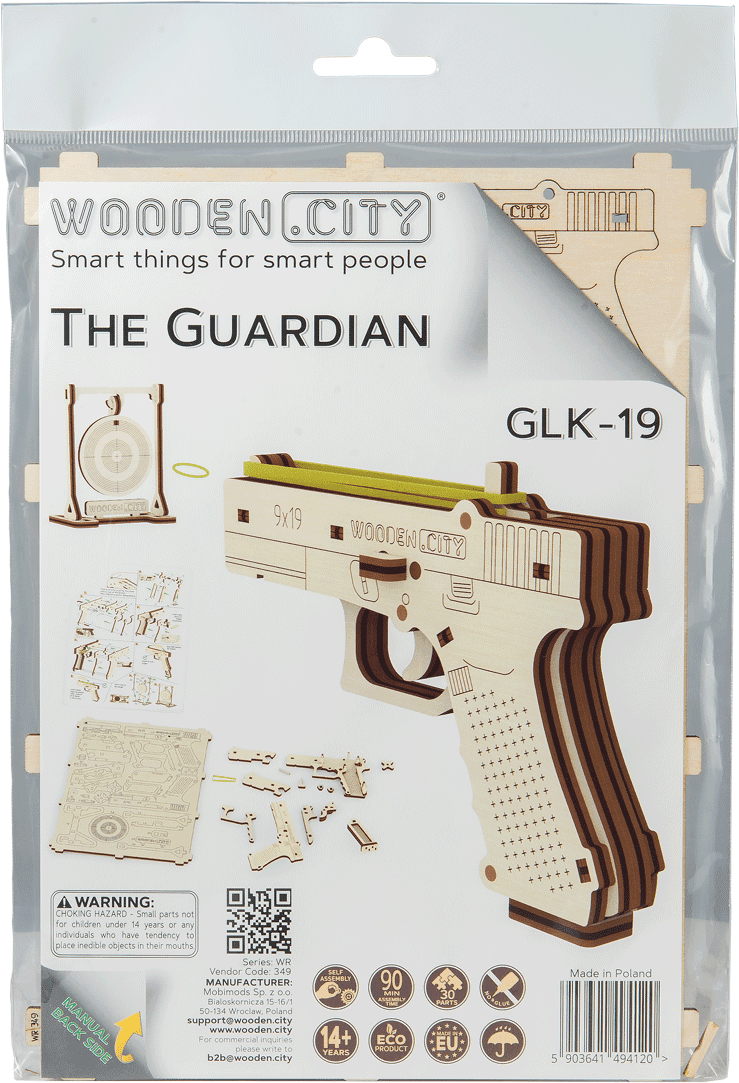 Wooden 3D Puzzle - Pistol The Guardian GLK-19