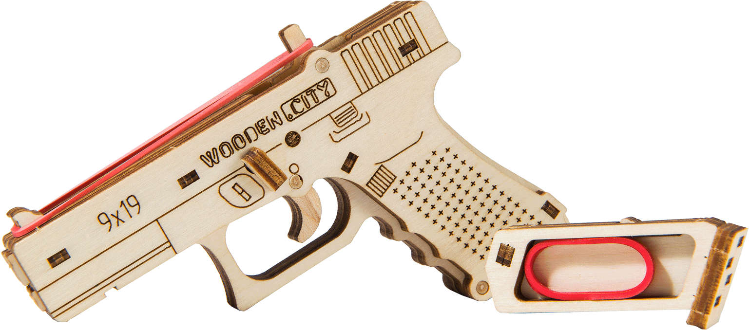 Wooden 3D Puzzle - Pistol The Guardian GLK-19