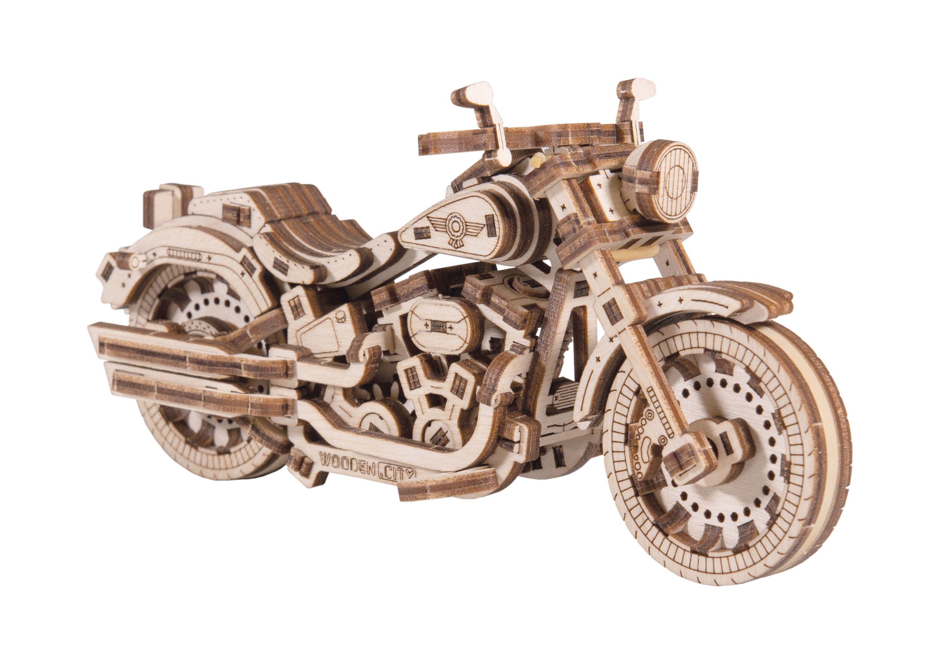 Wooden 3D Puzzle - Crusier V-Twin Motorcycle