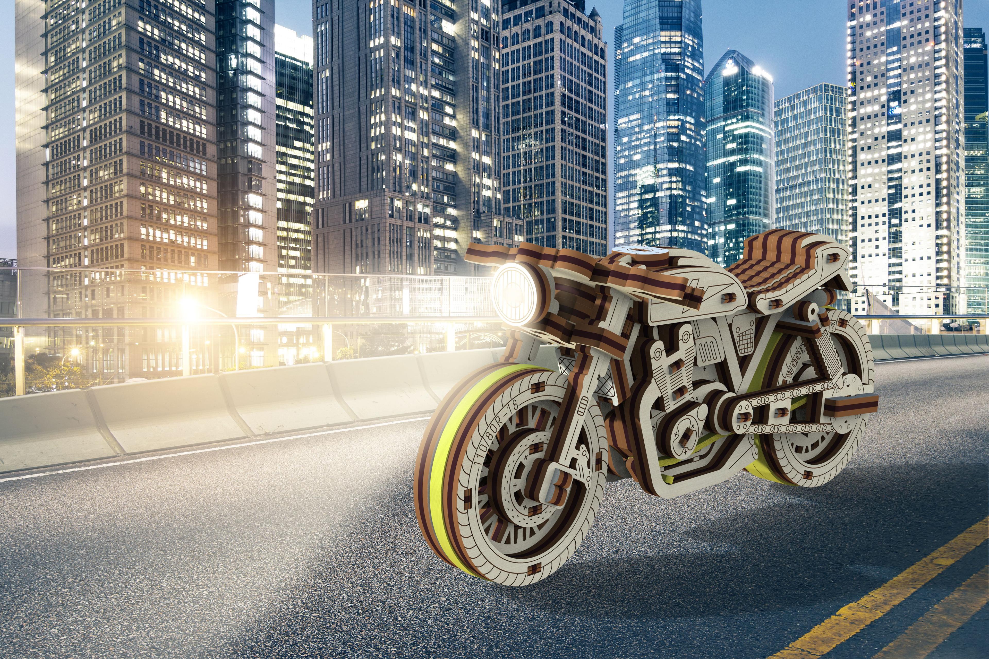 Wooden 3D Puzzle - Cafe Racer Motorcycle