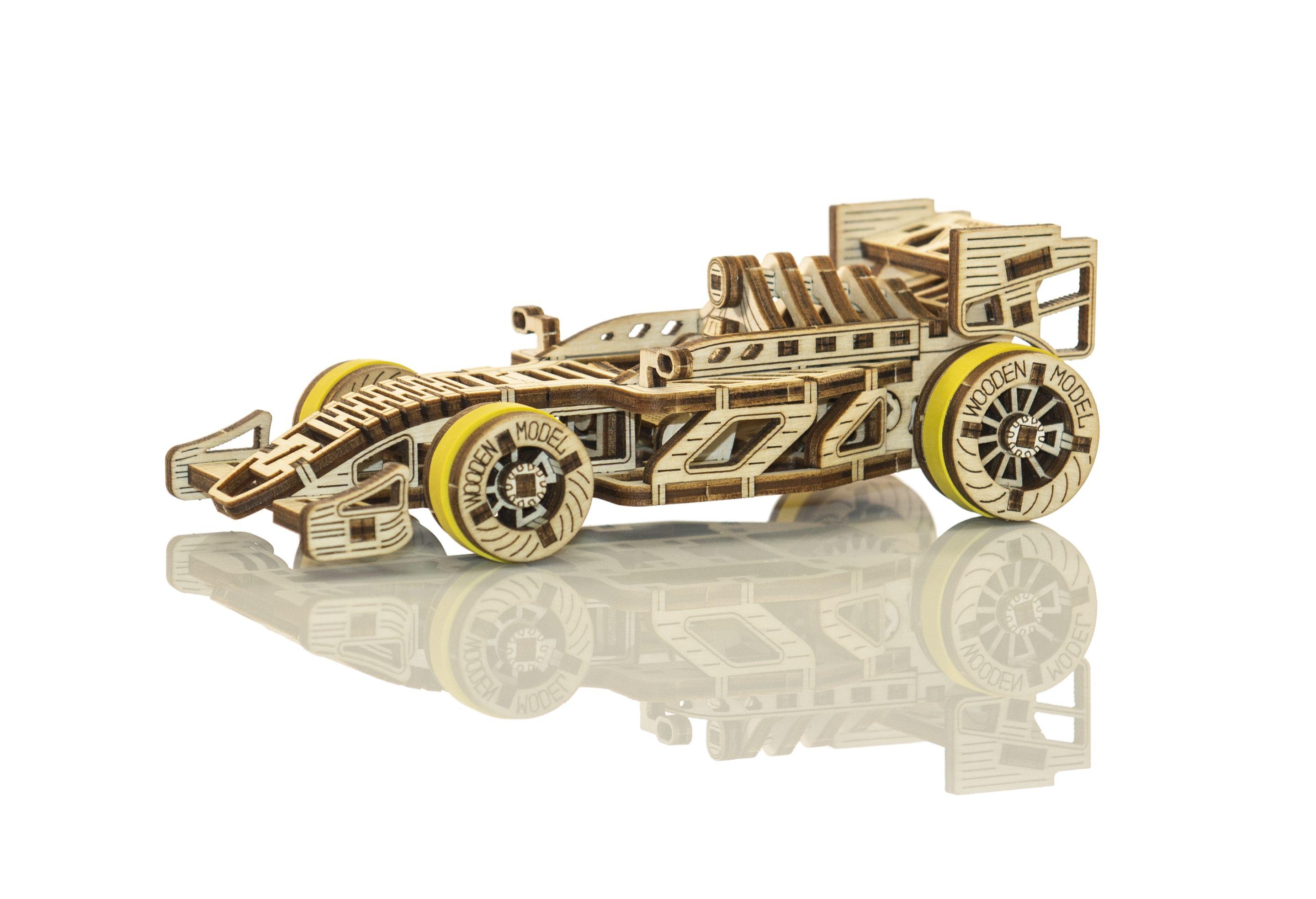 Wooden 3D Puzzle - Car Bolid