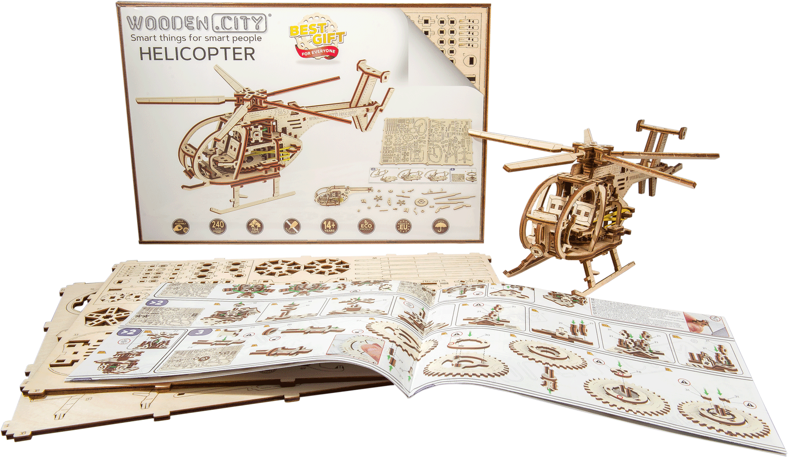 Wooden 3D Puzzle - Helicopter