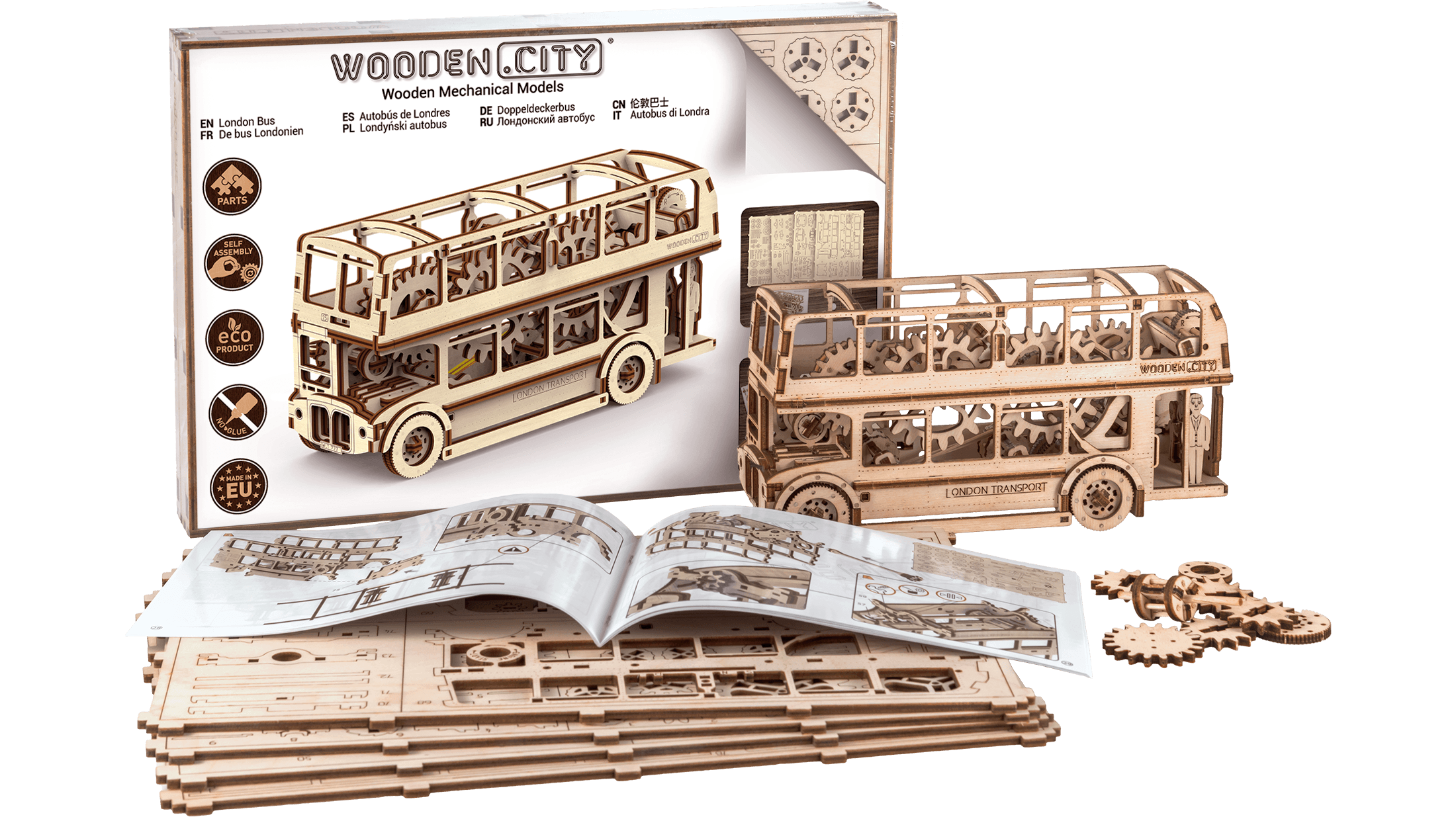 Wooden 3D Puzzle - London Bus