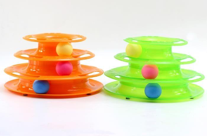 Interactive cat toy with balls - green