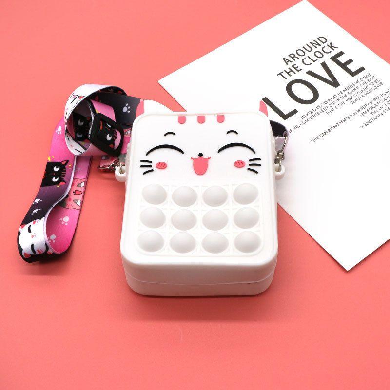 PopIt bag / sachet sensory toy - cat pink (type 2)