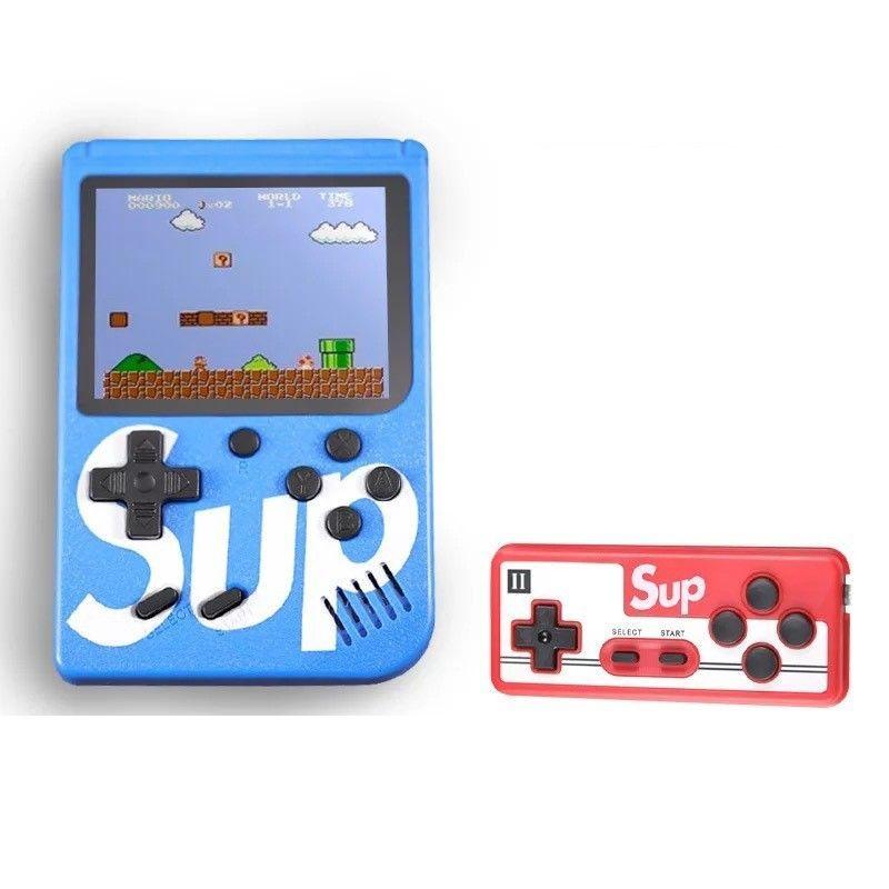 Mini handheld console SUP 400 games - blue (for dwo players)