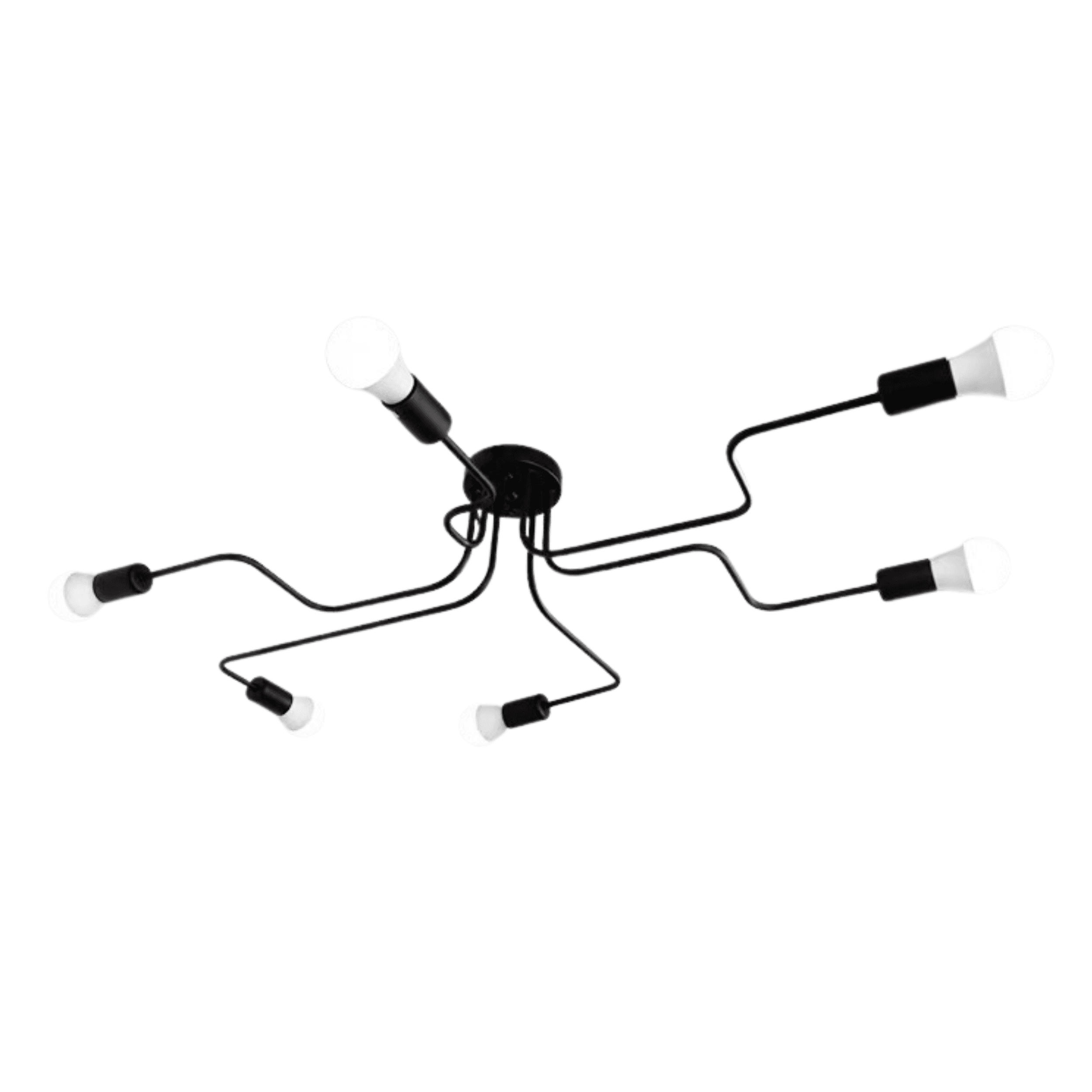 Modern ceiling lamp / Industrial Chandelier - black, 6-armed