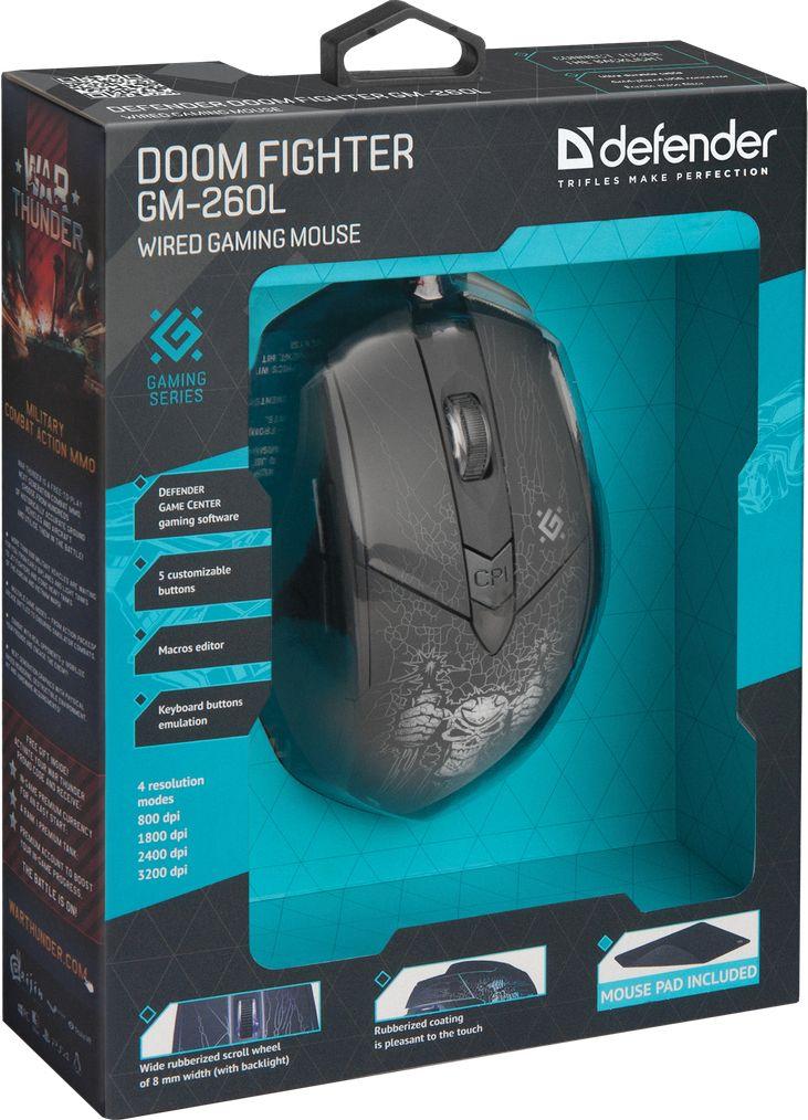 Defender Doom Fighter GM-260L mouse USB Type-A Optical 3200 DPI Ambidextrous