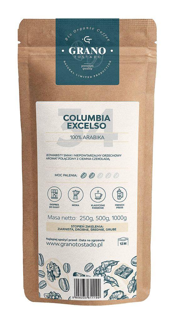 Grano Tostado Columbia Exelso Coffee, medium ground 1 kg