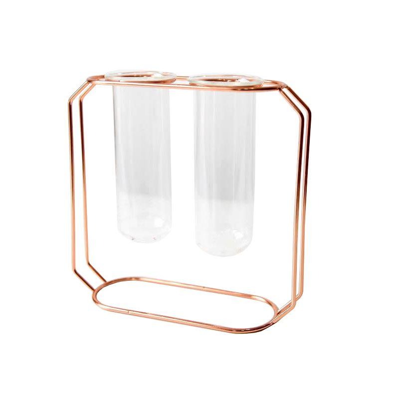 Decorative double vase - Rose Gold, height 21 cm
