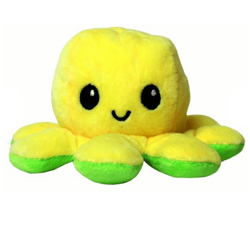 Octopus double-sided mascot 40 cm - green & yellow