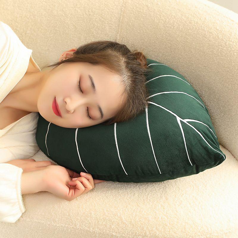 Decorative plush cushion in the shape of a leaf - type 4