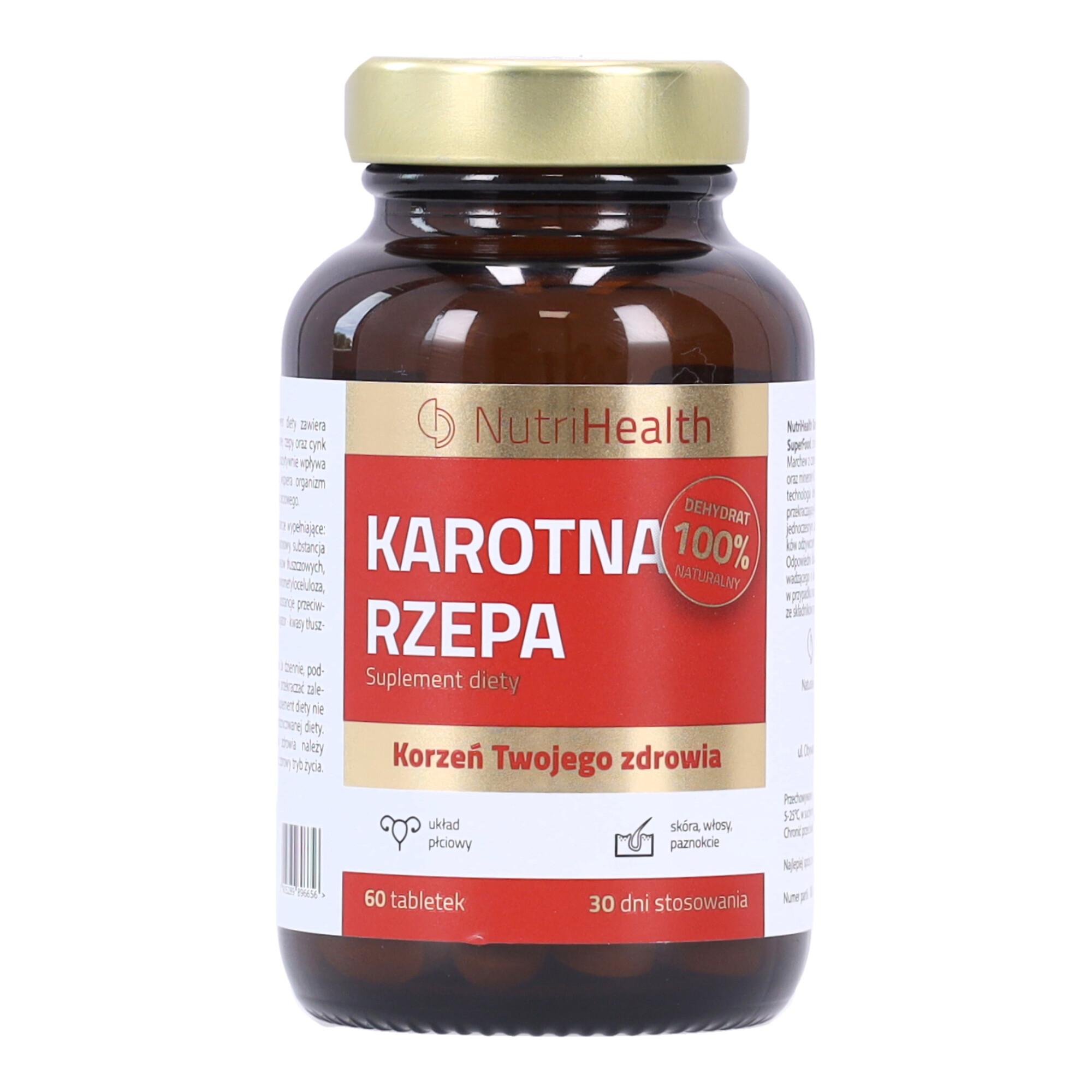 Suplement diety NutriHealth KAROTNA RZEPA, (60 kapsułek) 100% naturalny