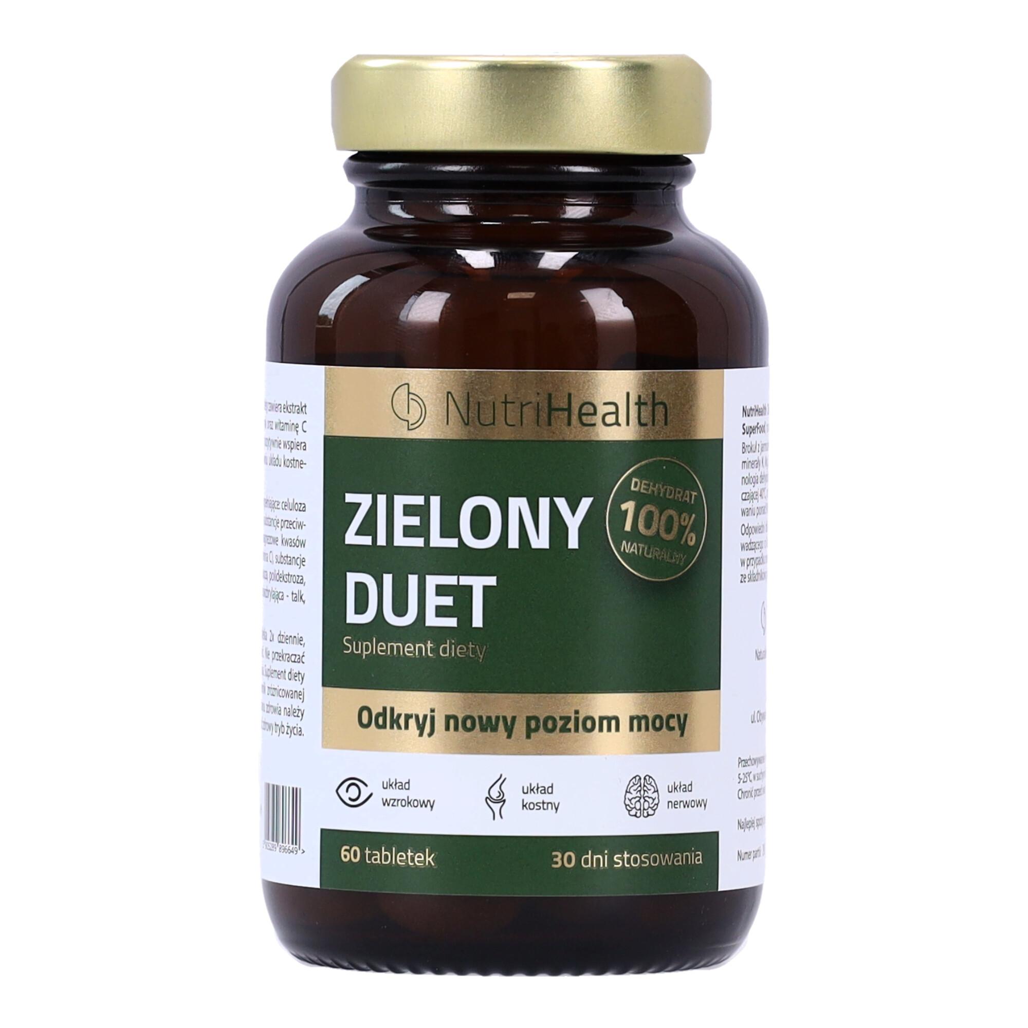 Suplement diety NutriHealth ZIELONY DUET, (60 kapsułek) 100% naturalny