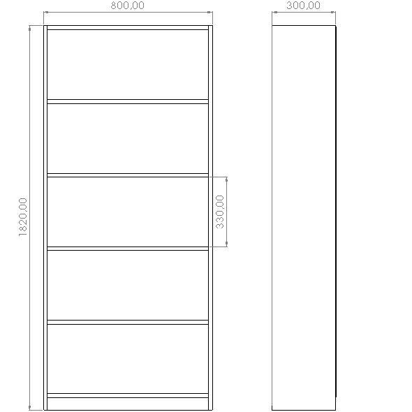 Simple bookcase Sonoma Oak 80 cm