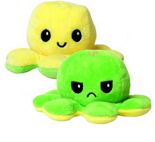 Octopus double-sided mascot 20 cm - green & yellow