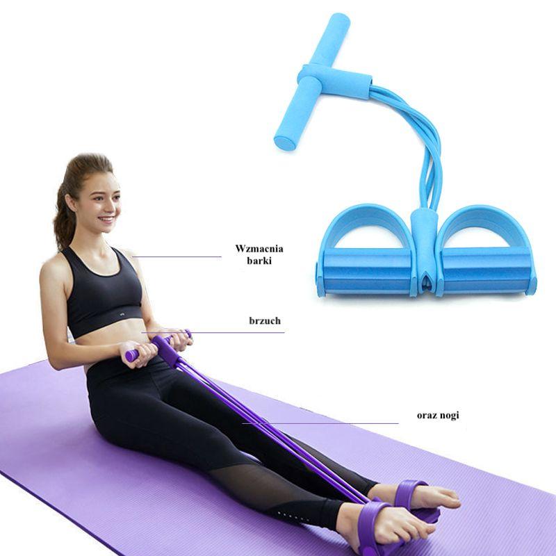 Extender device for exercising the muscles of the legs, abdomen, thighs - blue