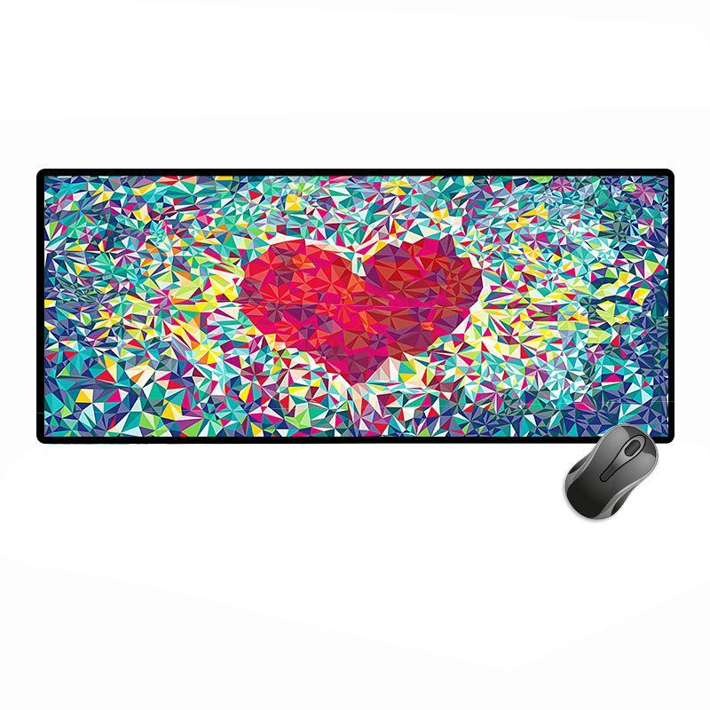 Gaming mouse and keyboard pad for players size 50x100cm - heart