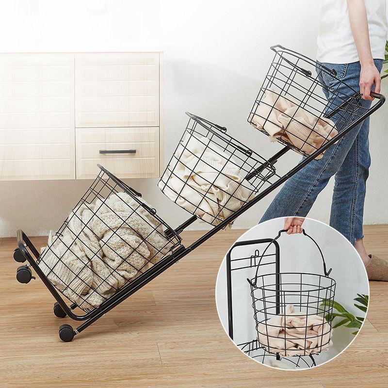 Laundry organizer in the shape of baskets - two-level, black