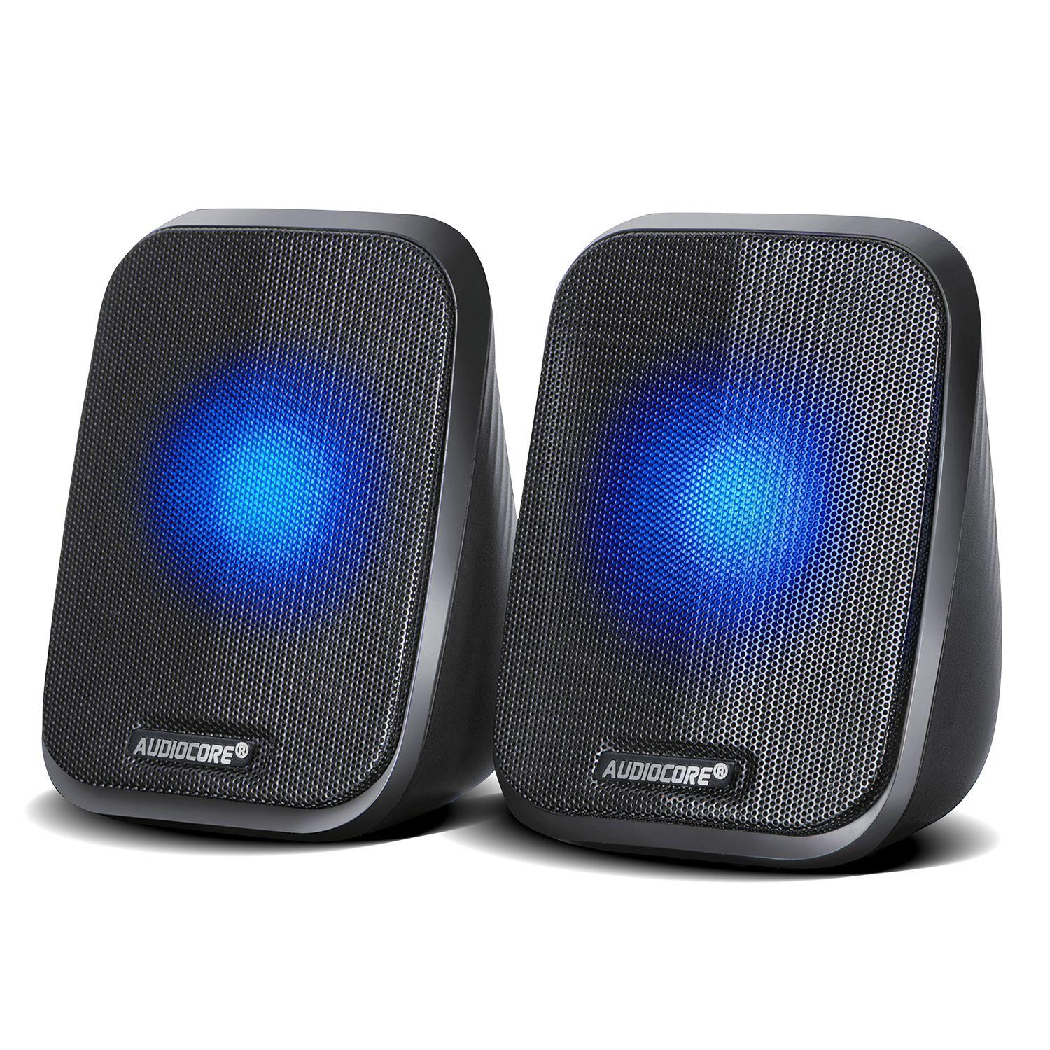 Audiocore AC835 2.0 Stereo Speakers With LED Backlighting For PC Laptop Smartphone