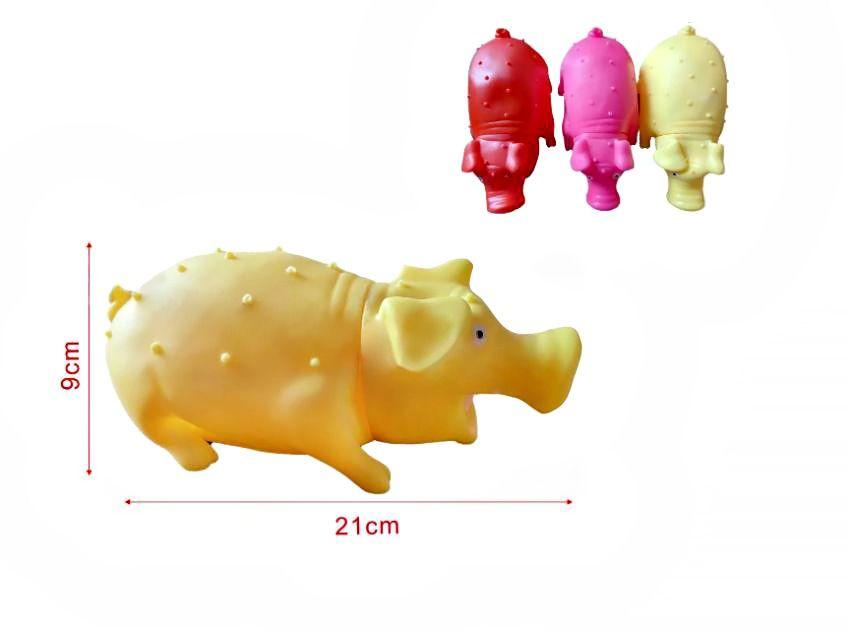 Zabawka chrumkająca dla psa / gryzak dla psa – hipopotam, mix kolorów