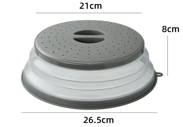 Folding lid / silicone cover for microwave oven - grey