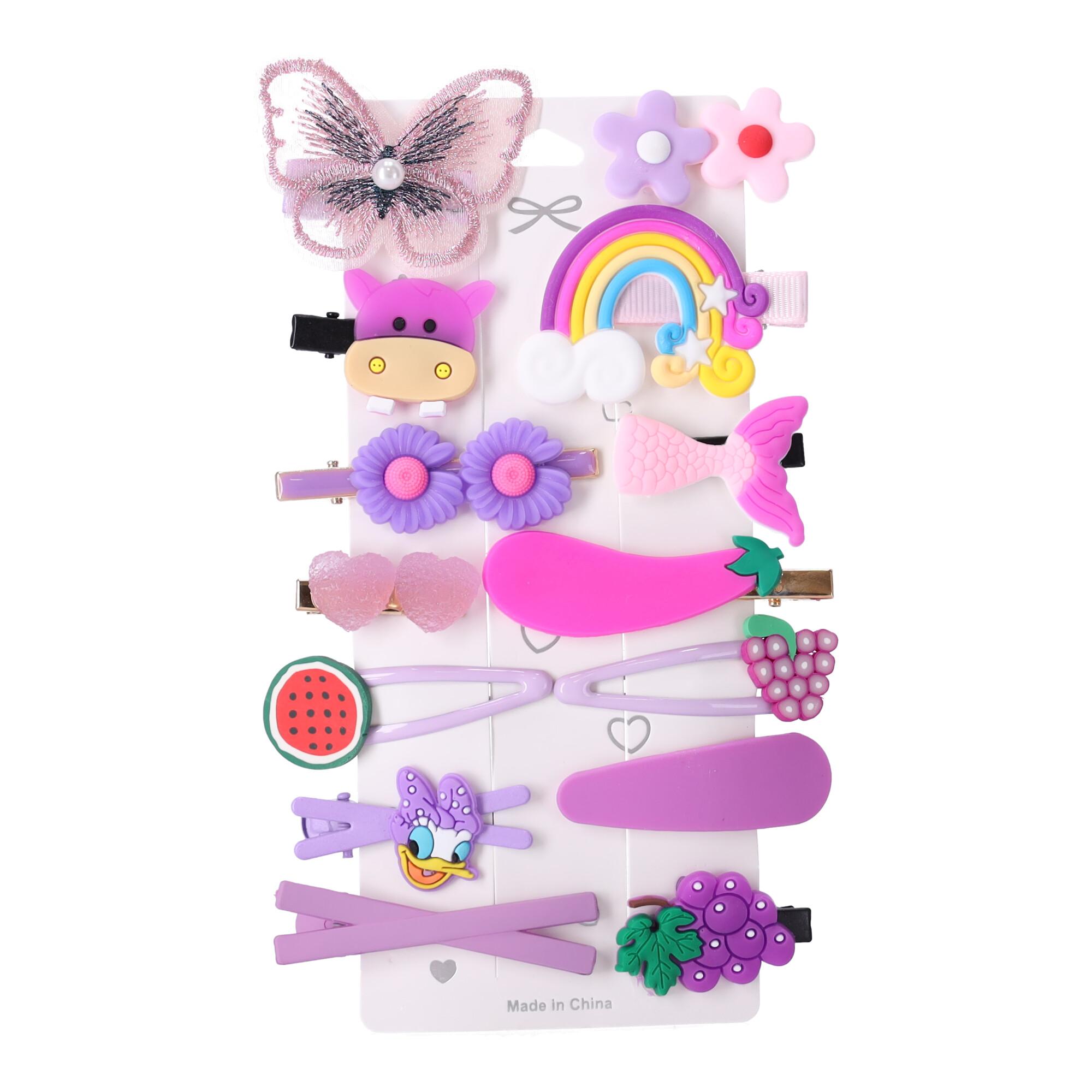 Adorable set of hair clips for a girl - 14pcs, type II