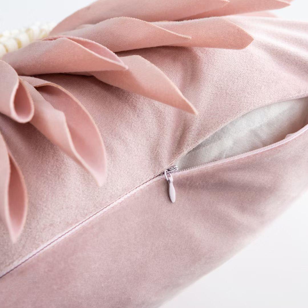 Round pillowcase - chrysanthemum, pink 45cm