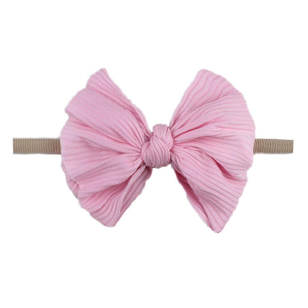 Baby headband with a bow - white