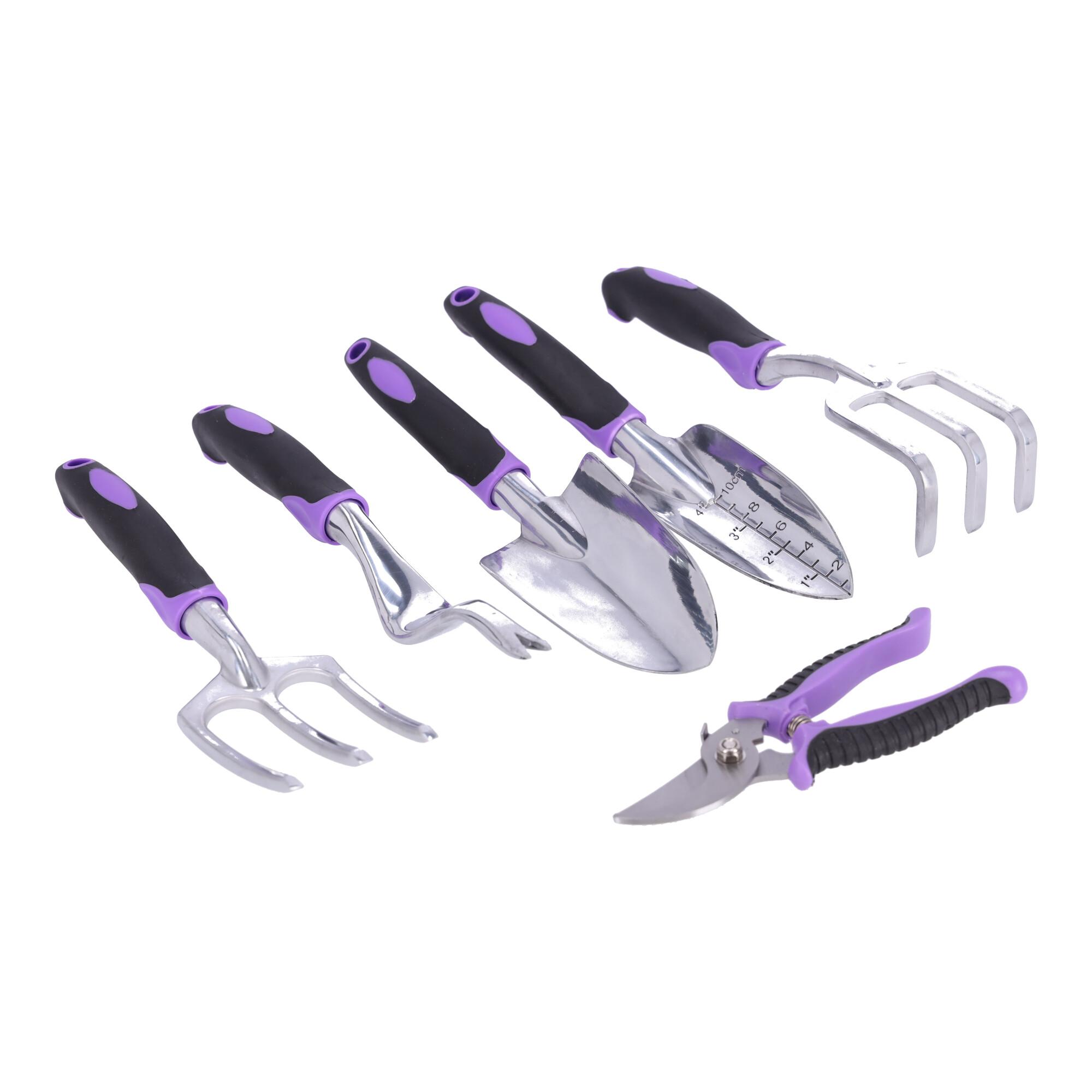 Garden Tool Set, 14 Piece Stainless Steel Set - purple