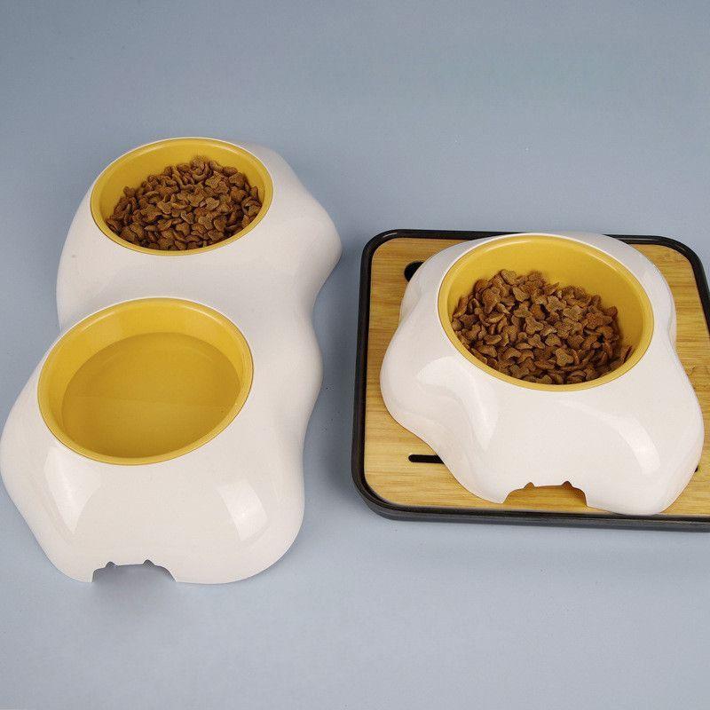 Double dog / cat bowl - yellow