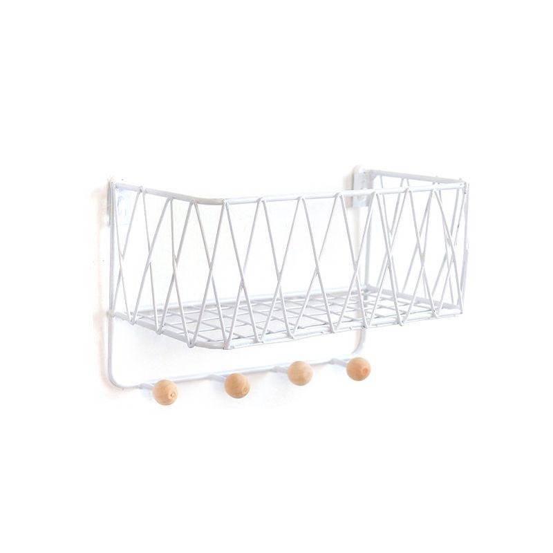 Hanging shelf with hangers - white, 25.5 cm
