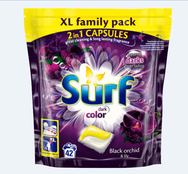 Washing capsules 2in1 Surf 42pcs - Black orchid & lily