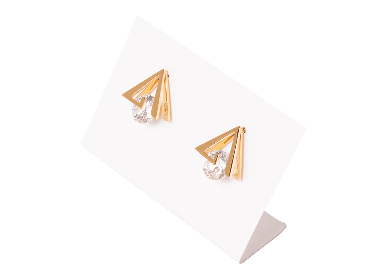 Set of necklace with earrings Xuping Triangles - gold