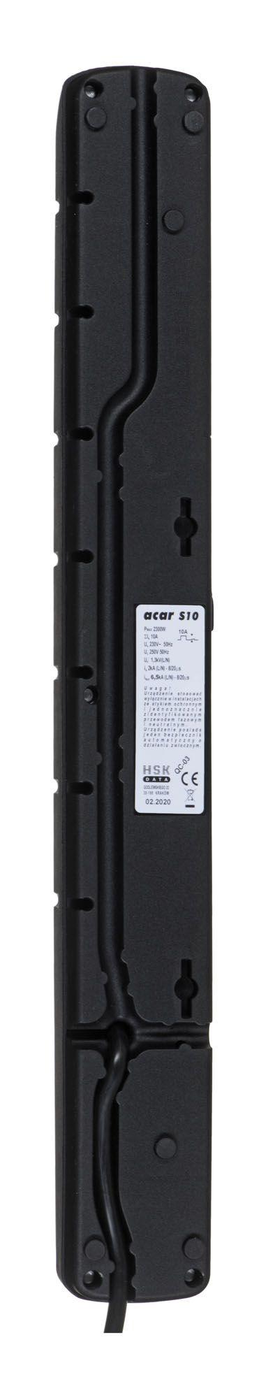 HSK DATA ALP-ACARS10---0N power extension 1.5 m 5 AC outlet(s) Indoor Black