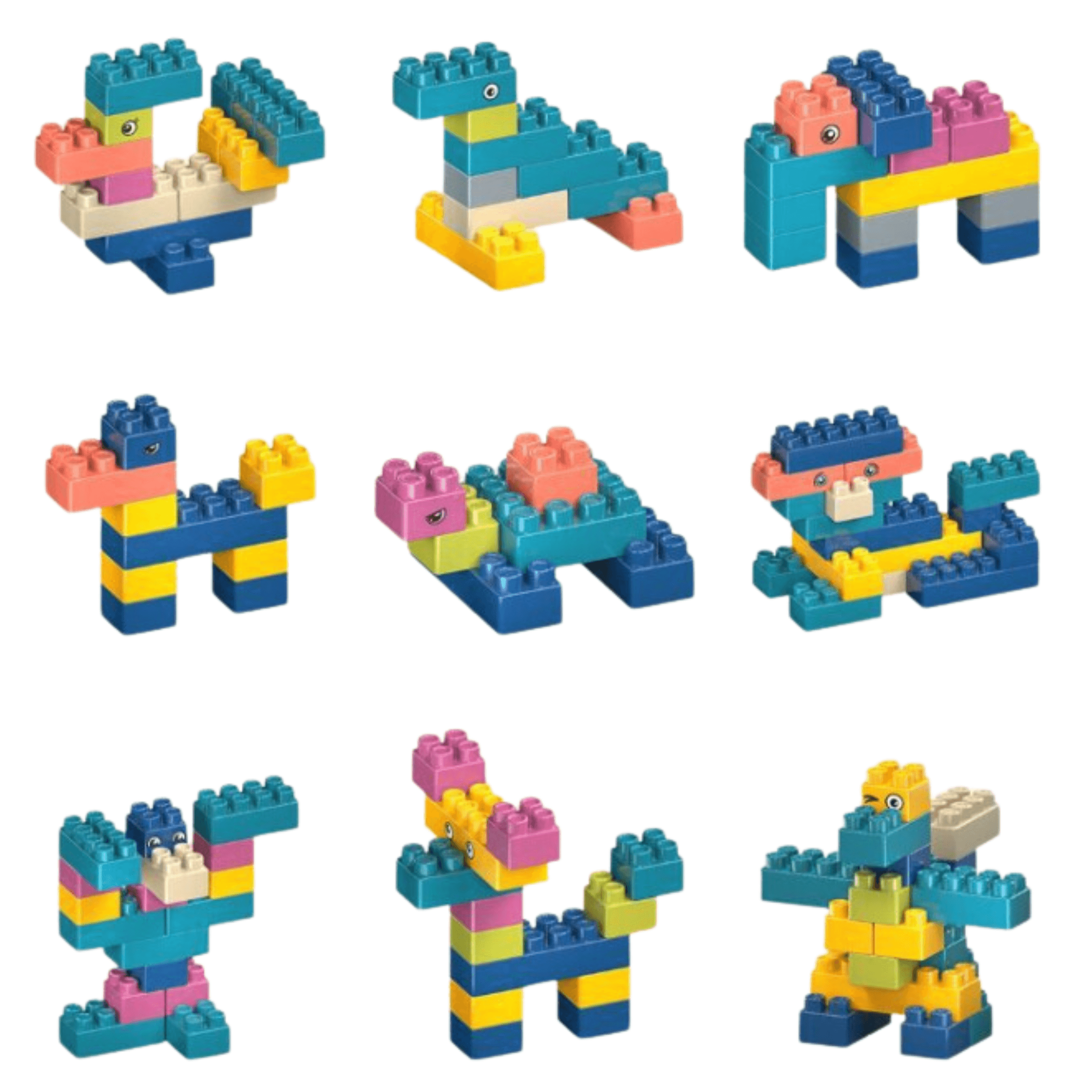 A set of blocks with a table - pastel colors 260 pcs