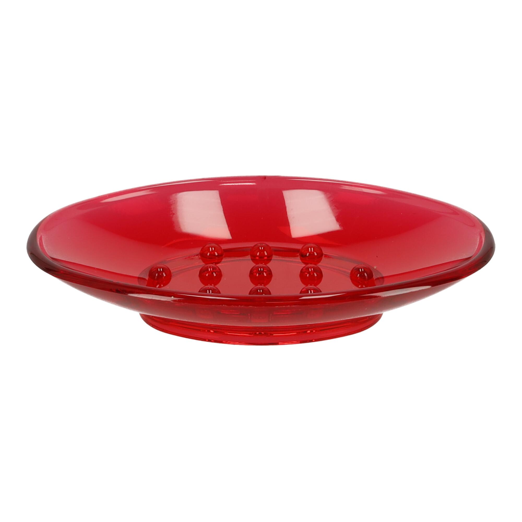 Plastic soap dish, Soap pad - red