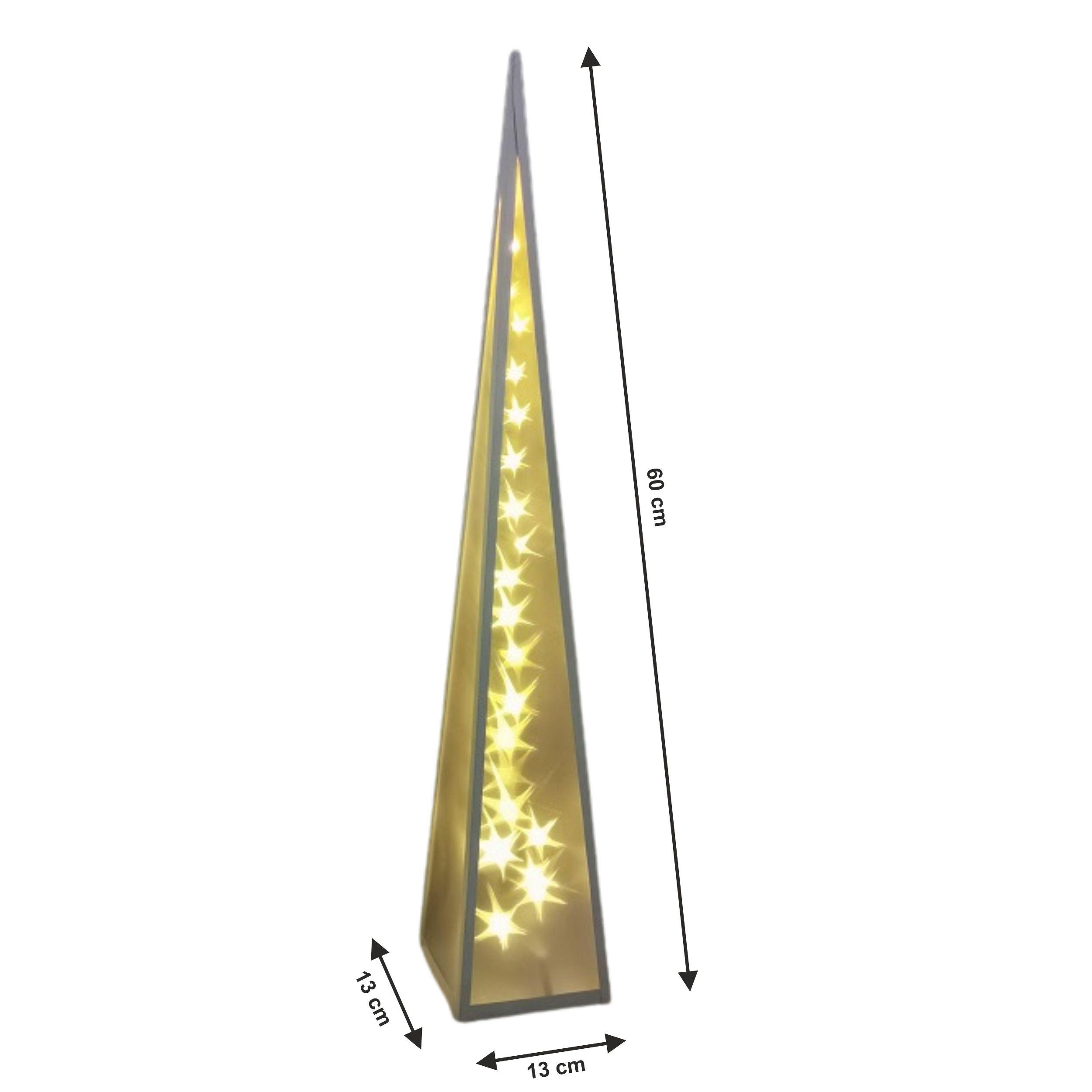 Pyramid LED stars 13x13x60cm