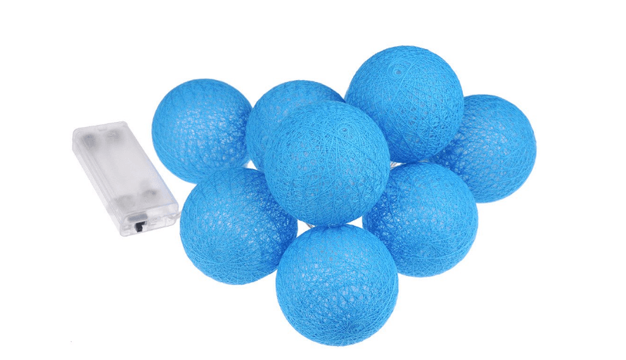 Lampki dekoracyjne LED cotton balls - niebieskie