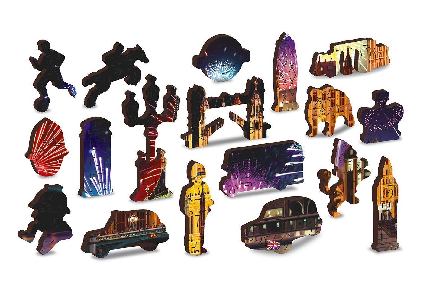 Drewniane Puzzle z figurkami – Londyn nocą rozm. L, 505 elementów