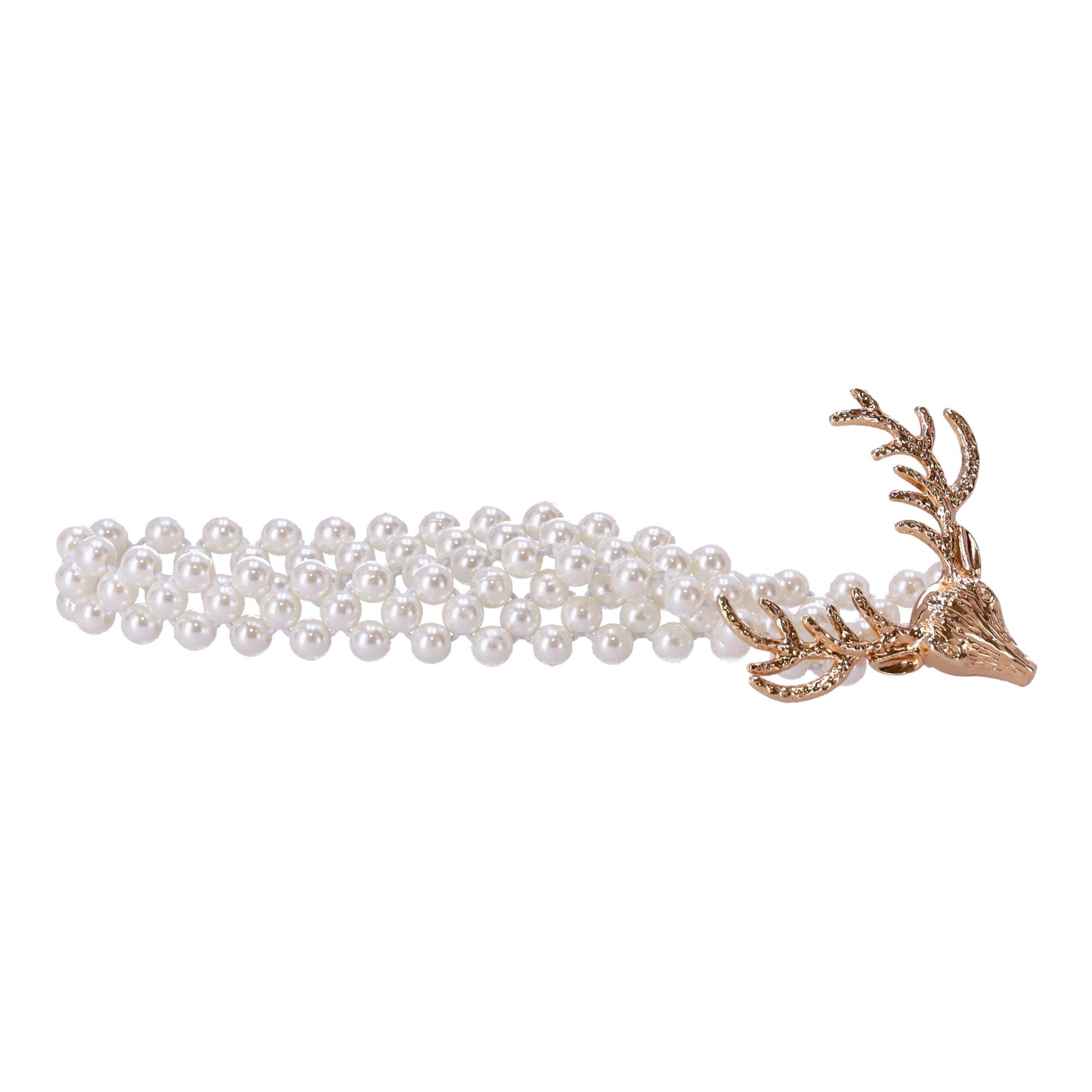 Pearl brace for curtains, curtains with decorative deer