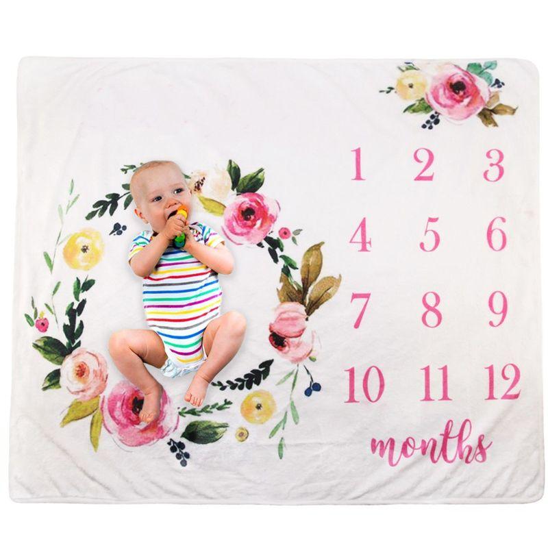Baby photo blanket / mat 100x75 - colorful flowers