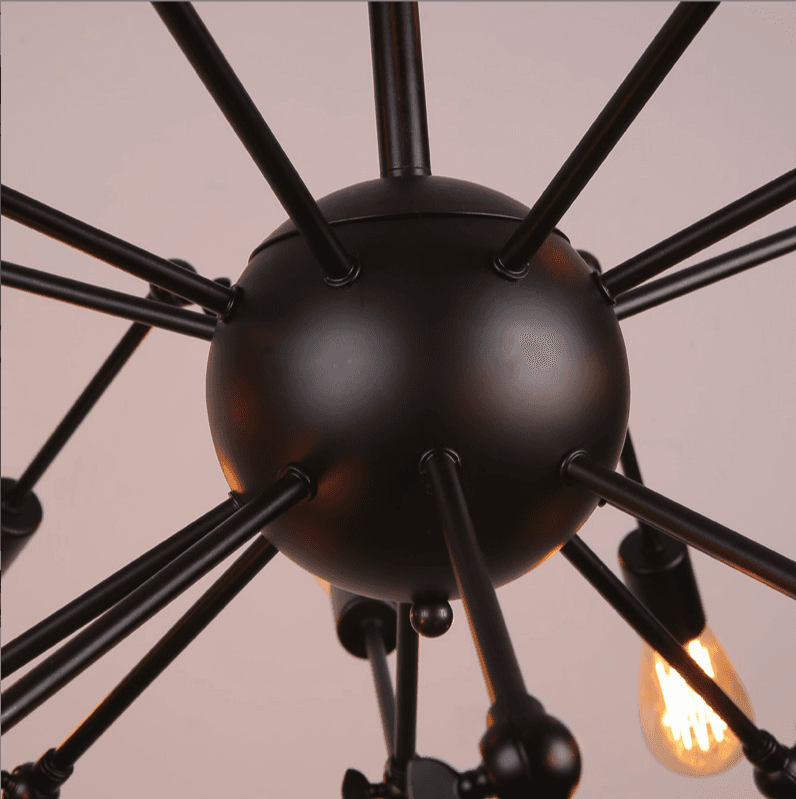 Modern ceiling lamp / Reto spider chandelier - black, 8-armed