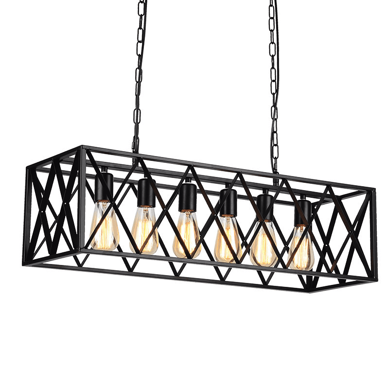 Industrial pendant lamp / Loft chandelier - 8 lighting points