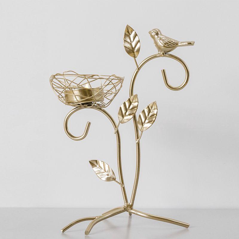 Decorative golden candlestick - one basket